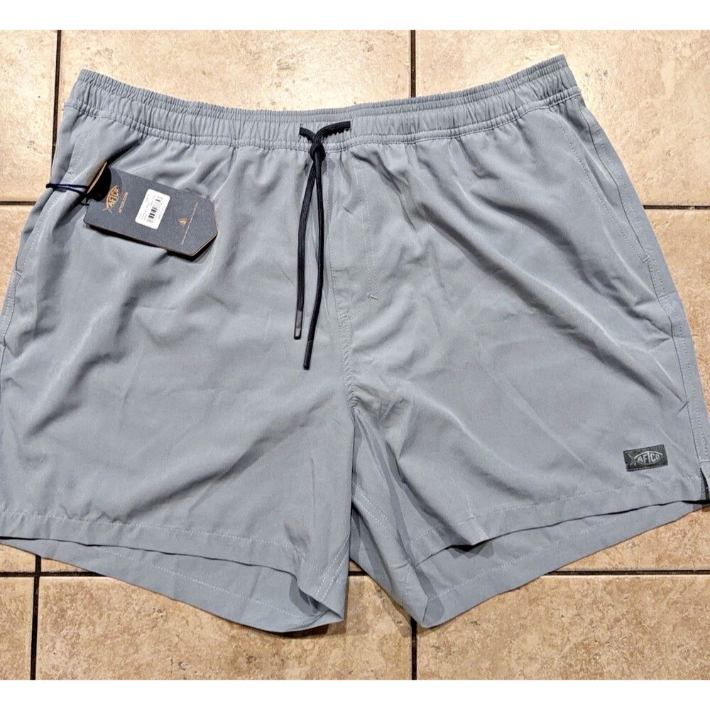 AFTCO Strike Swim Shorts Mens XL 5.5" Harbor Grey Lined Trunks Brand New